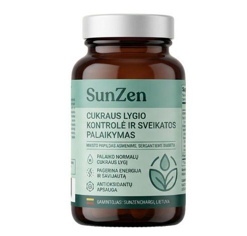 SunZen maisto papildas kapsulėmis — oficiali produkto nuotrauka